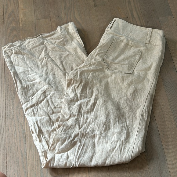 Le château linen pants low rise lousse wide - Picture 4 of 6